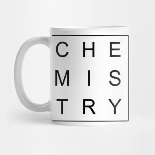 minimalist and simple design chemistry white word Mug